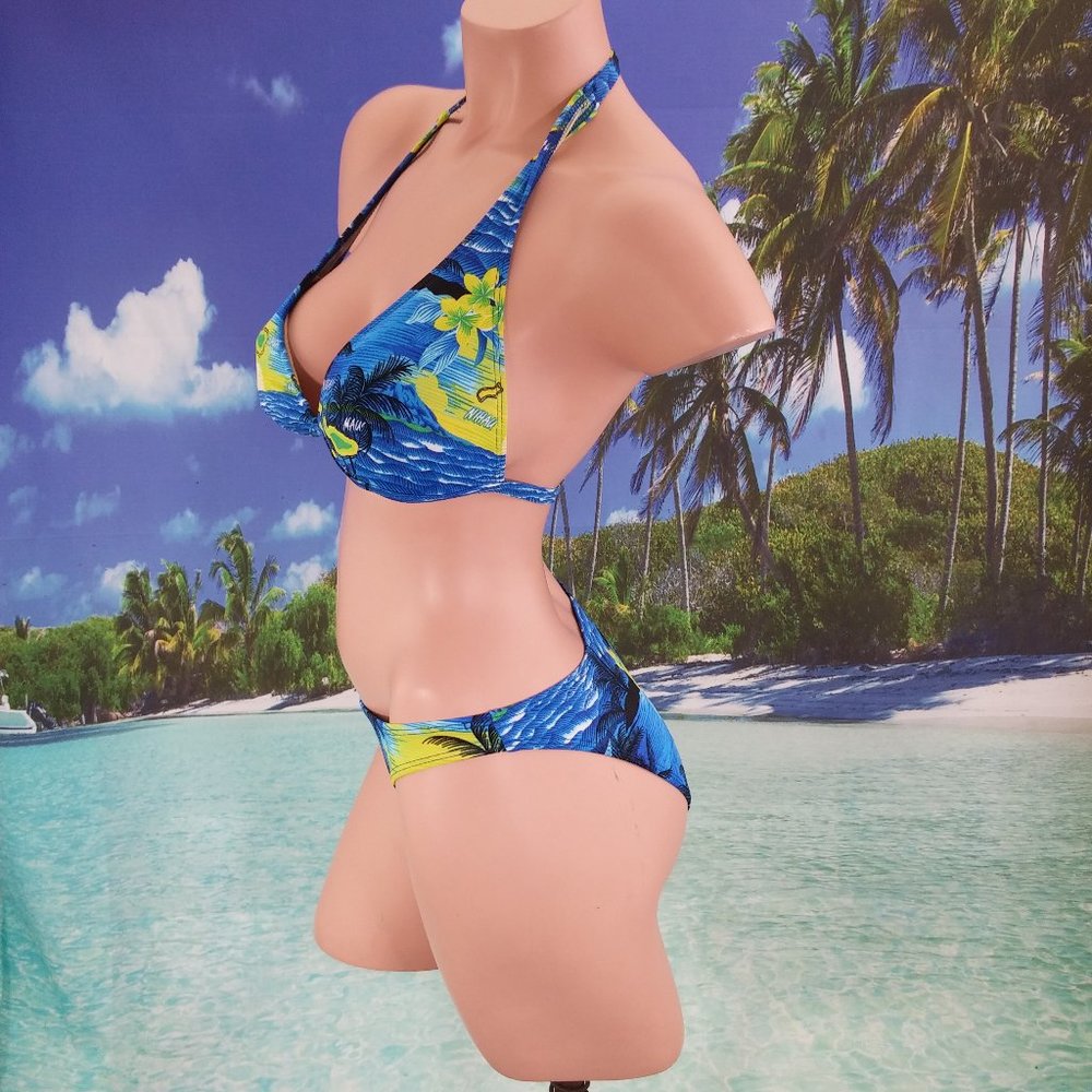 Liquid Girl Bikini Set Hawaiian Night Two Piece Swimsuit Sz Large
